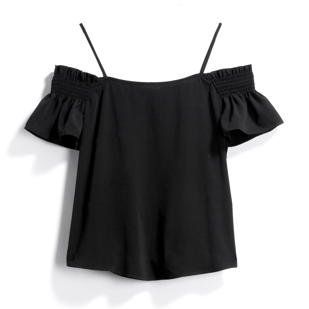 Jella C Clare Cold Shoulder Top - black